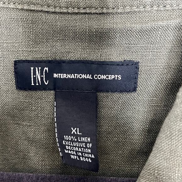 INC International Concepts Embroidered Utility Jacket Linen Green Size XL - Picture 3 of 8